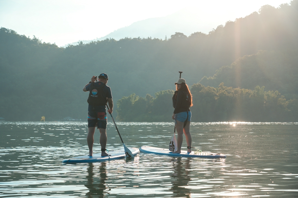 What SUP Instructor划涉立槳｜日月潭SUP體驗教學，超夢幻美到破表的日出團，贈專業單眼、空拍影像紀錄